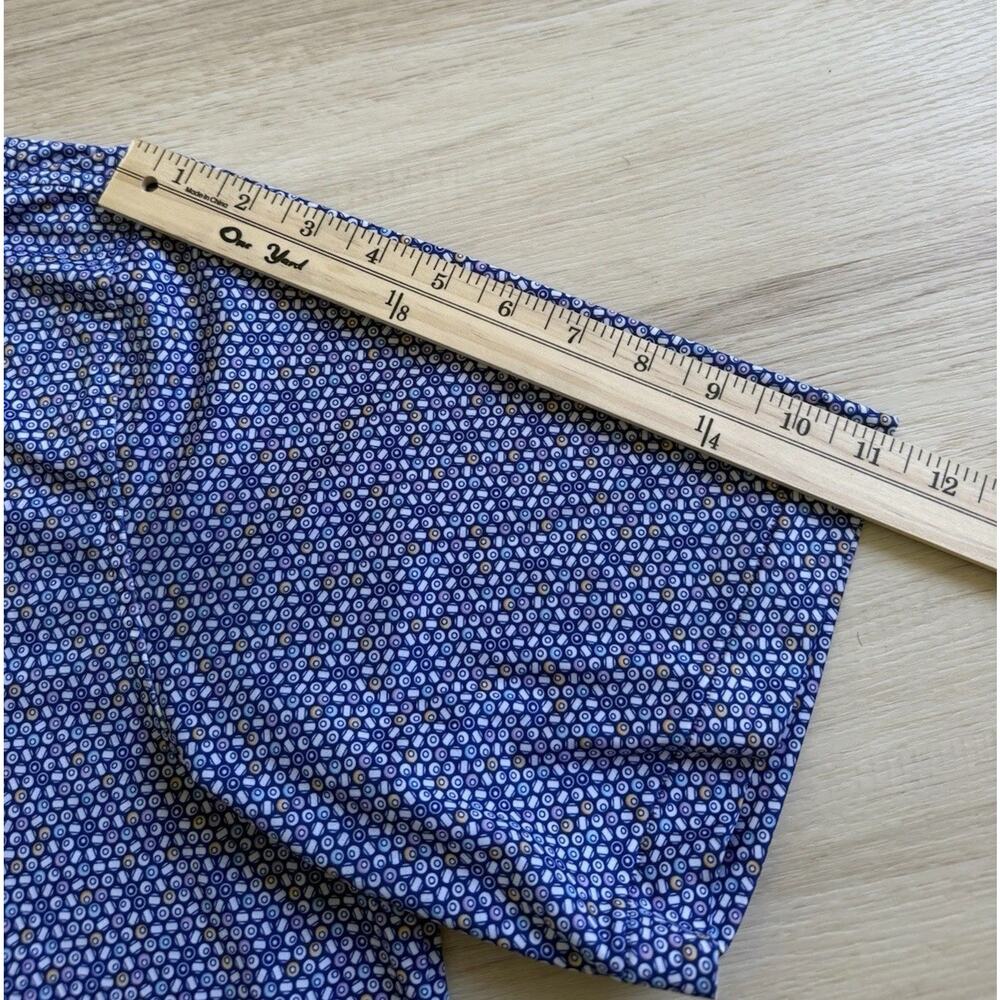 Peter Millar Summar Comfort Polo Golf Men’s Size XL Blue Geometric Logo - Picture 10 of 10